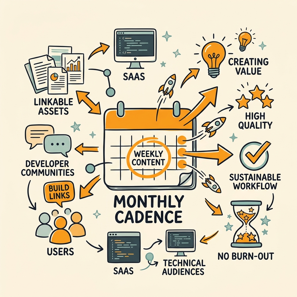 The Monthly Cadence: How to Distribute Linkable Assets Without Burning Out
