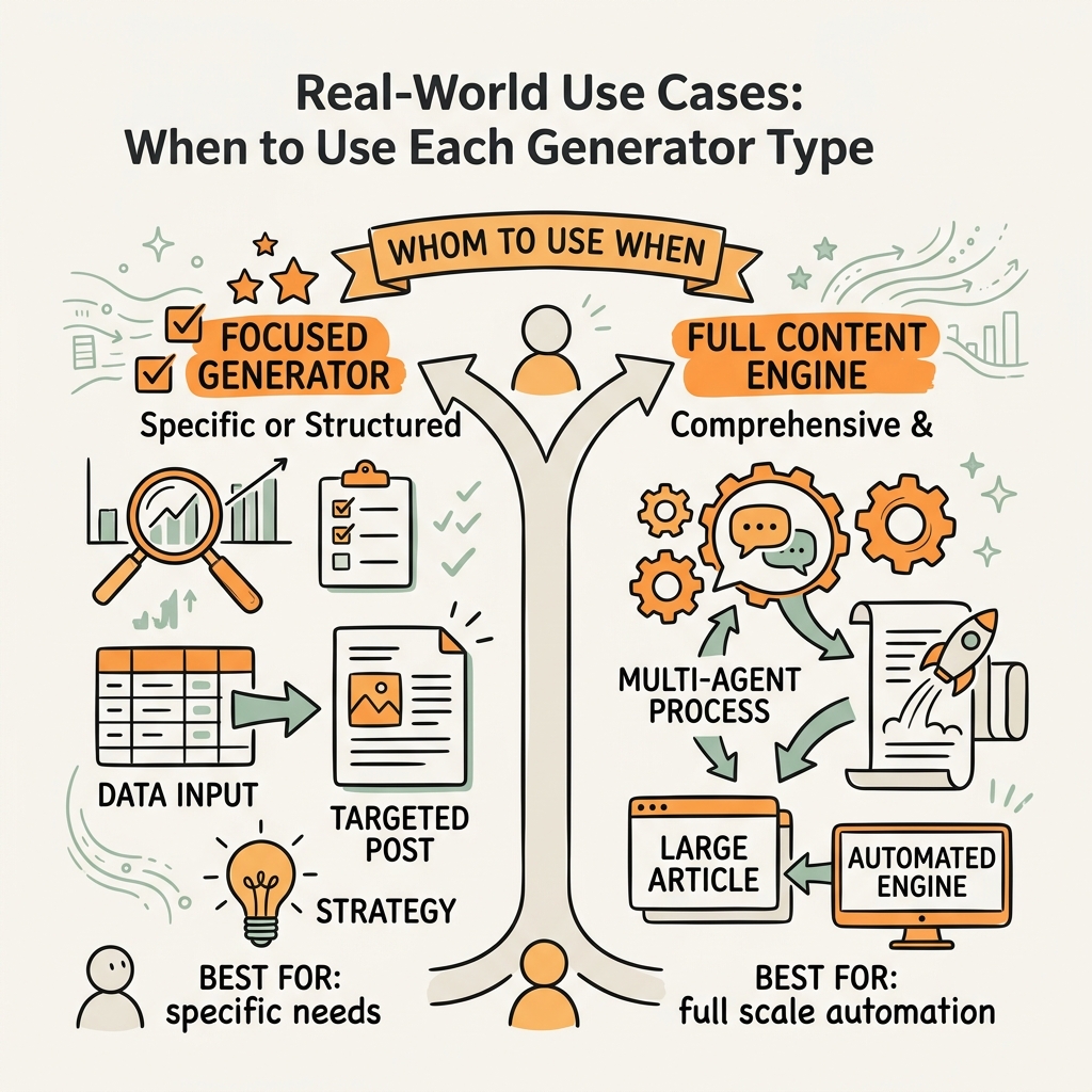 Real-World Use Cases: When to Use Each Generator Type