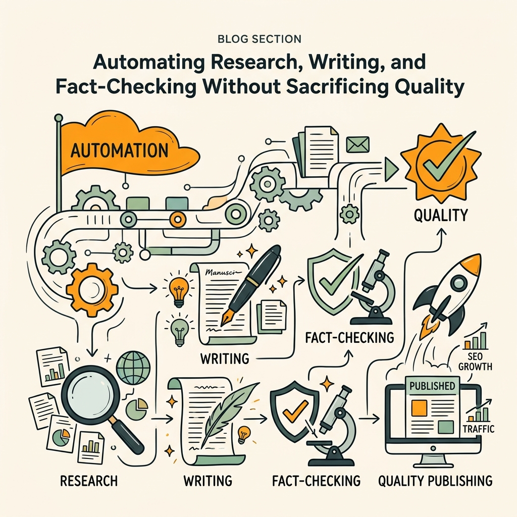 Automating Research, Writing, and Fact-Checking Without Sacrificing Quality