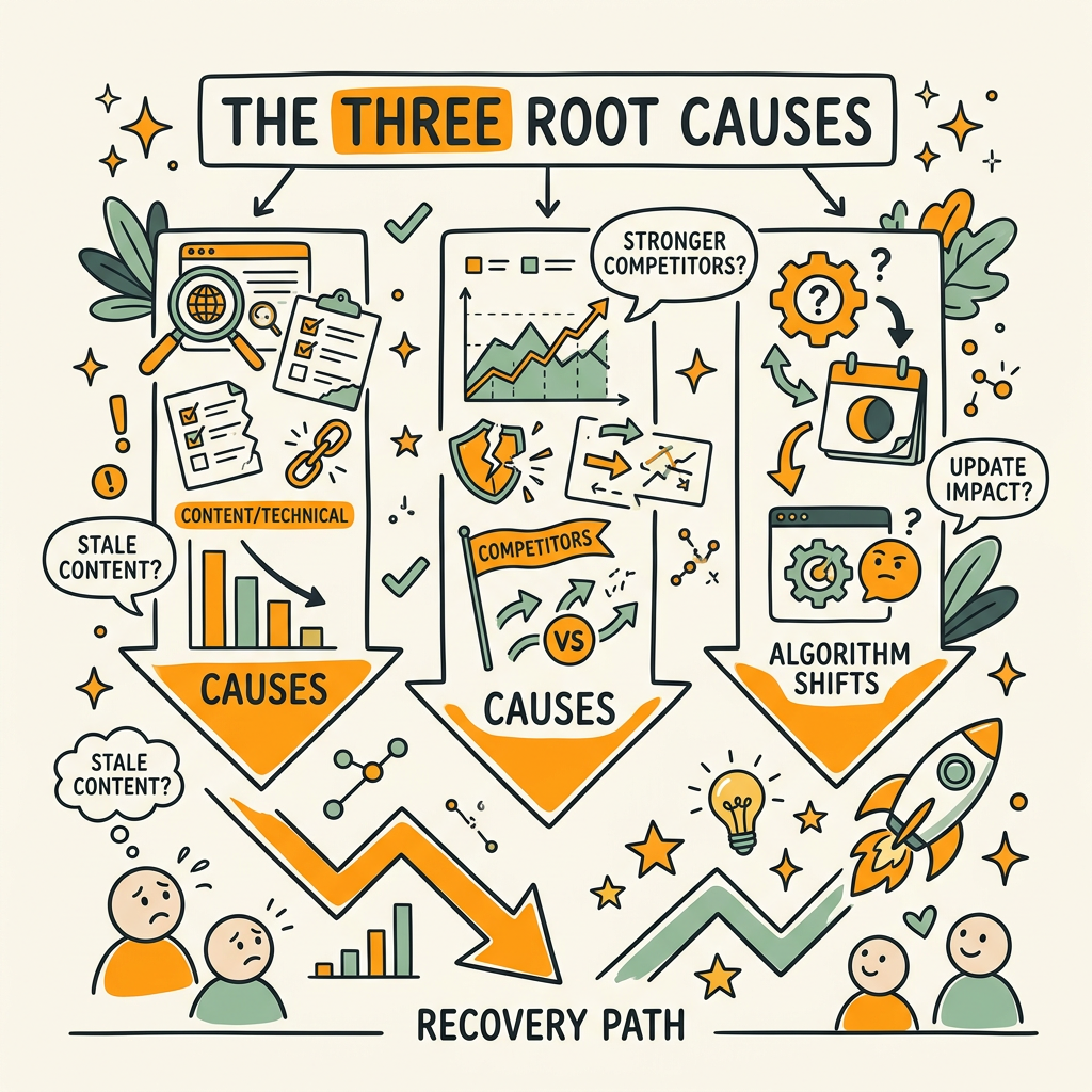 The Three Root Causes of Organic Traffic Drops