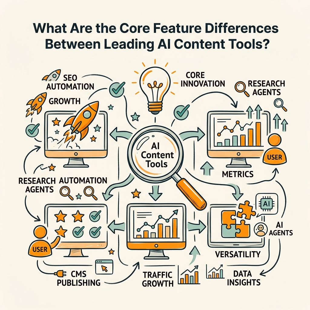 What Are the Core Feature Differences Between Leading AI Content Tools?