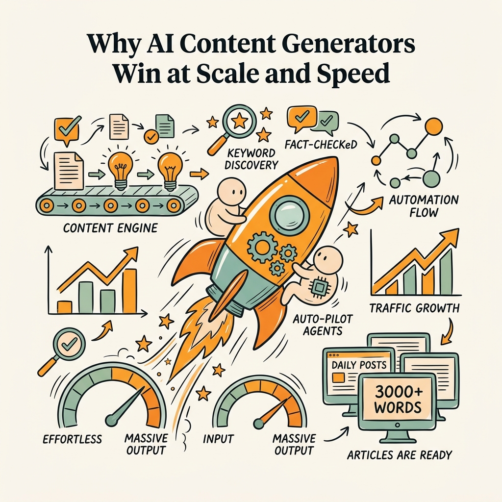 Why AI Content Generators Win at Scale and Speed