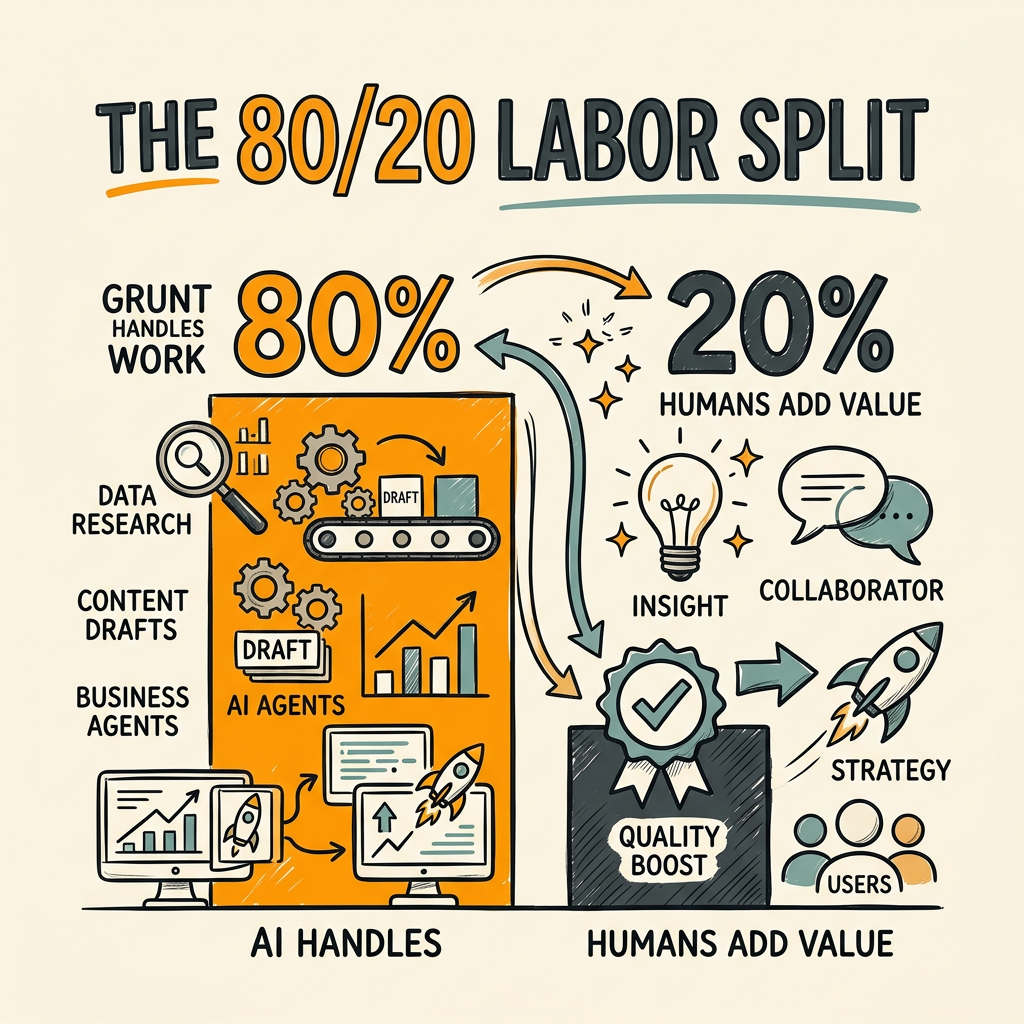 The 80/20 Labor Split: AI Handles Grunt Work, Humans Add Value