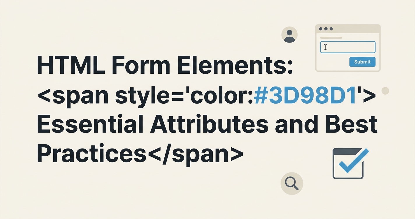 HTML Form Elements: Essential Attributes and Best Practices