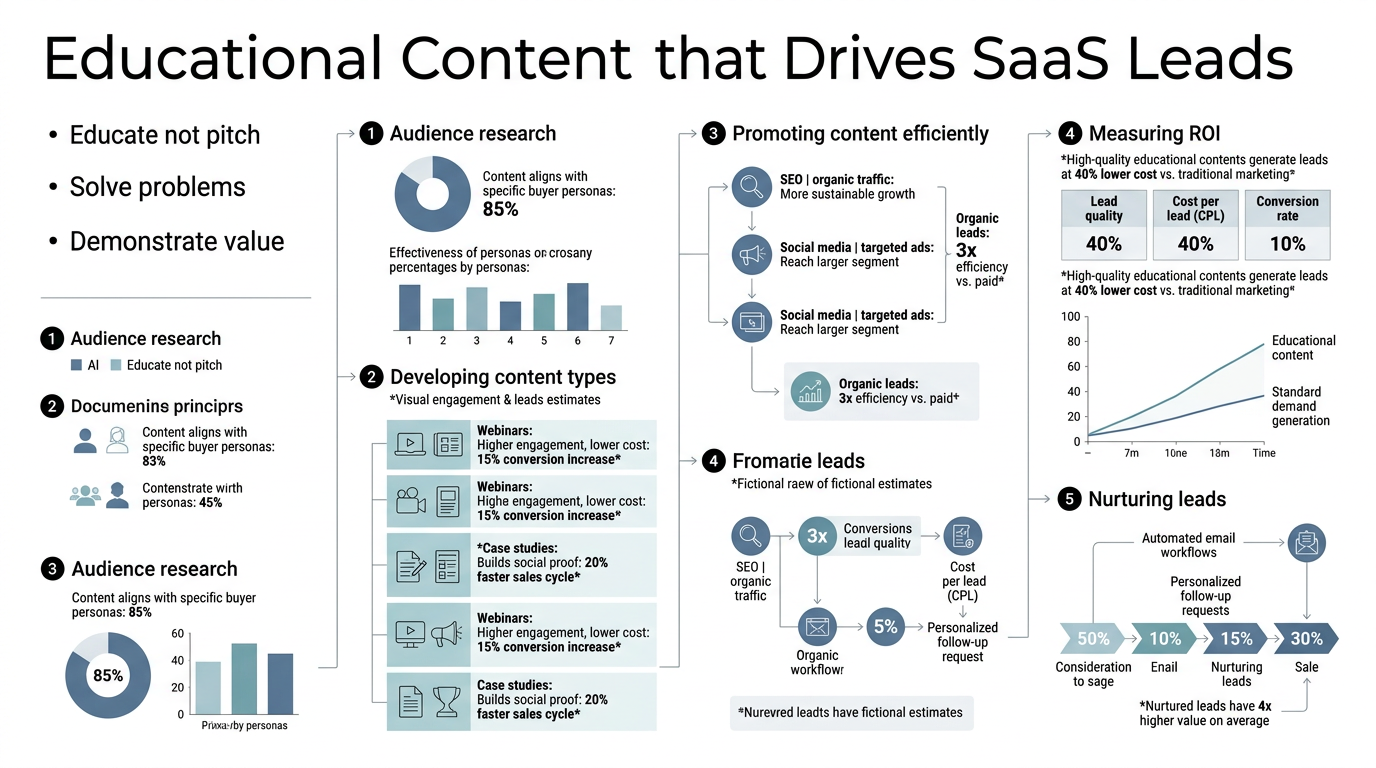 Educational Content that Drives SaaS Leads infographic