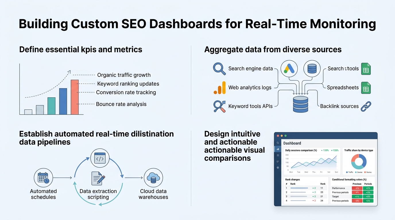 Building Custom SEO Dashboards for Real-Time Monitoring infographic