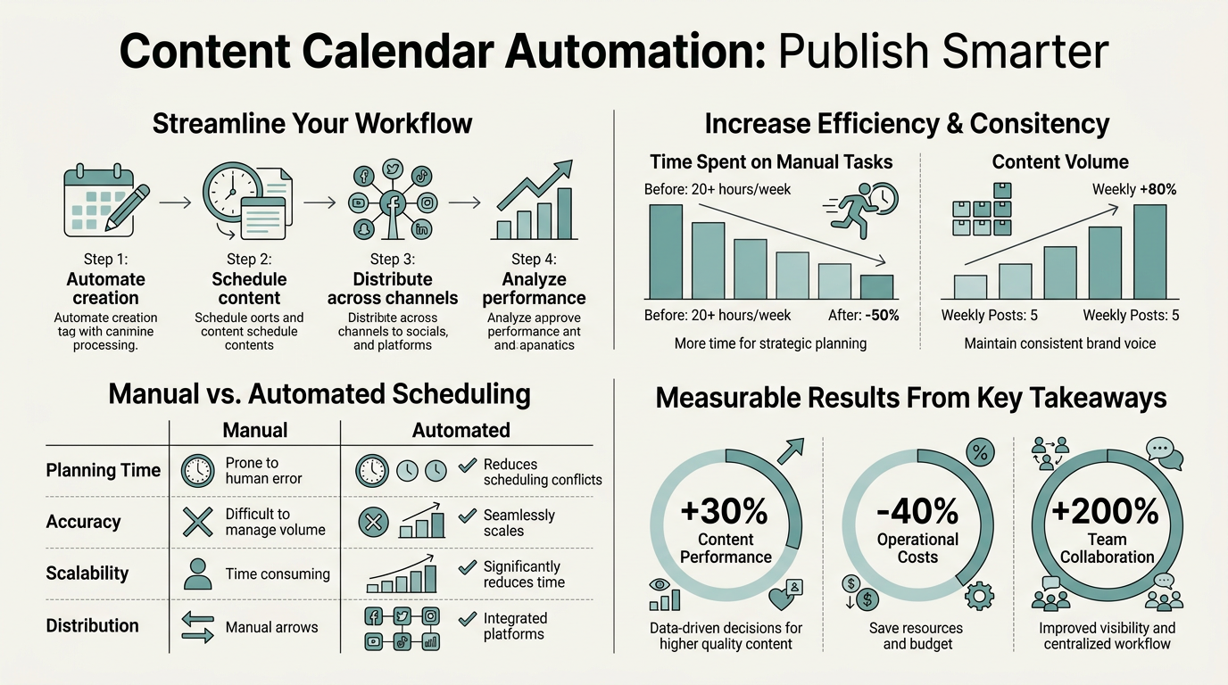 Content Calendar Automation: Publish Smarter infographic