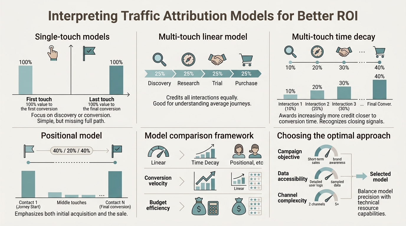 Interpreting Traffic Attribution Models for Better ROI infographic