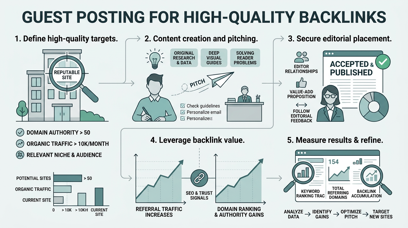 Guest Posting for High-Quality Backlinks infographic
