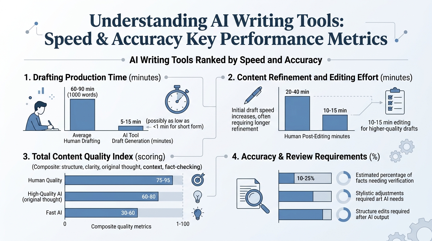AI Writing Tools Ranked by Speed and Accuracy infographic