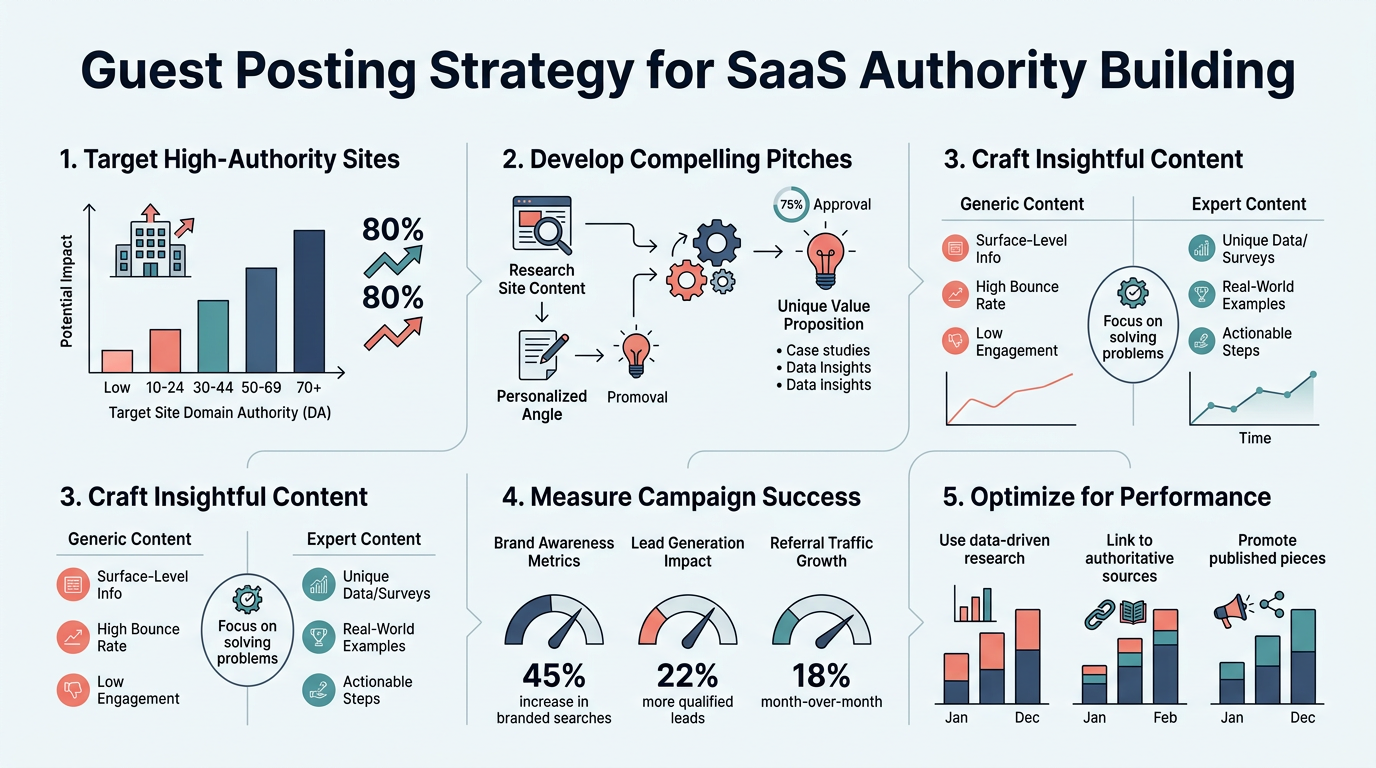 Guest Posting Strategy for SaaS Authority Building infographic