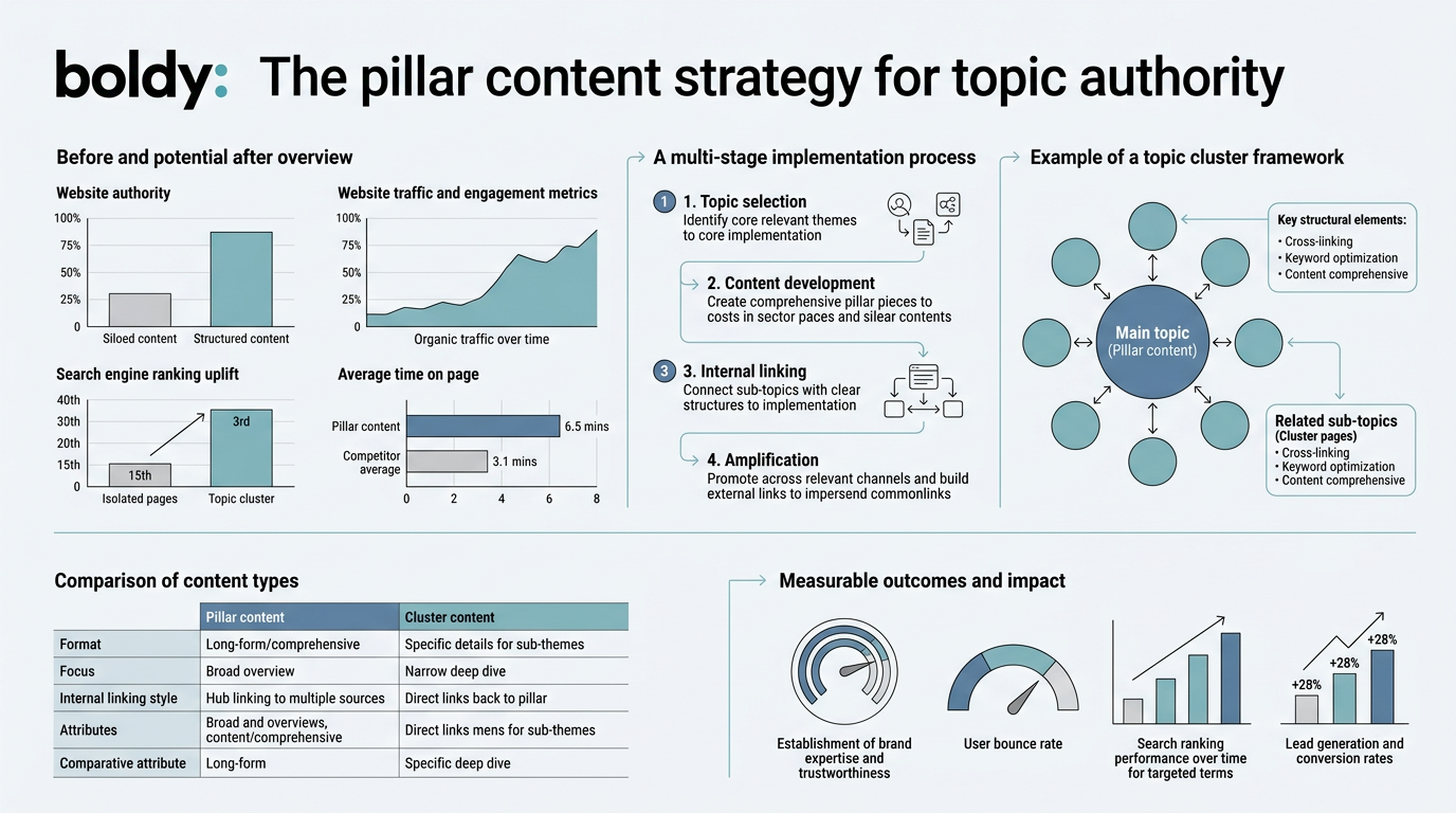 The Pillar Content Strategy for Topic Authority infographic