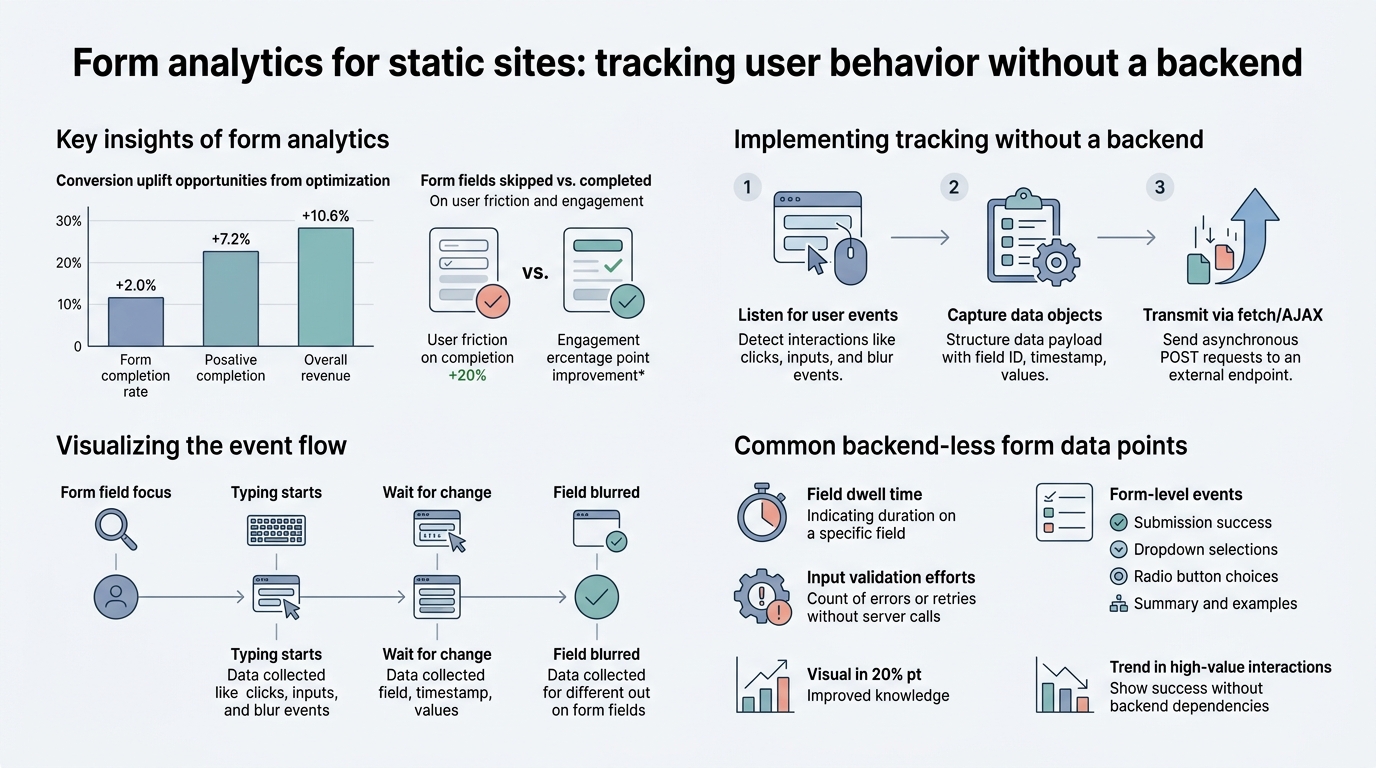 Form Analytics for Static Sites: Tracking User Behavior Without a Backend infographic
