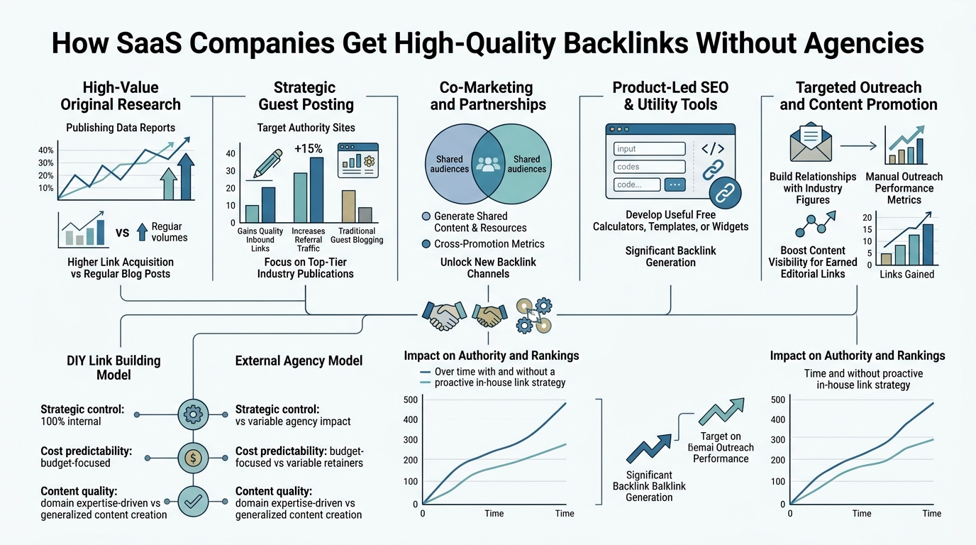 How SaaS Companies Get High-Quality Backlinks Without Agencies infographic
