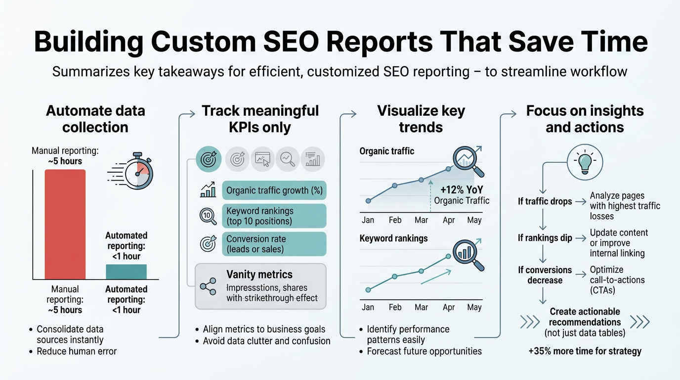 Building Custom SEO Reports That Save Time infographic
