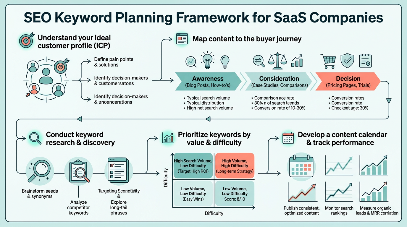 SEO Keyword Planning Framework for SaaS Companies infographic