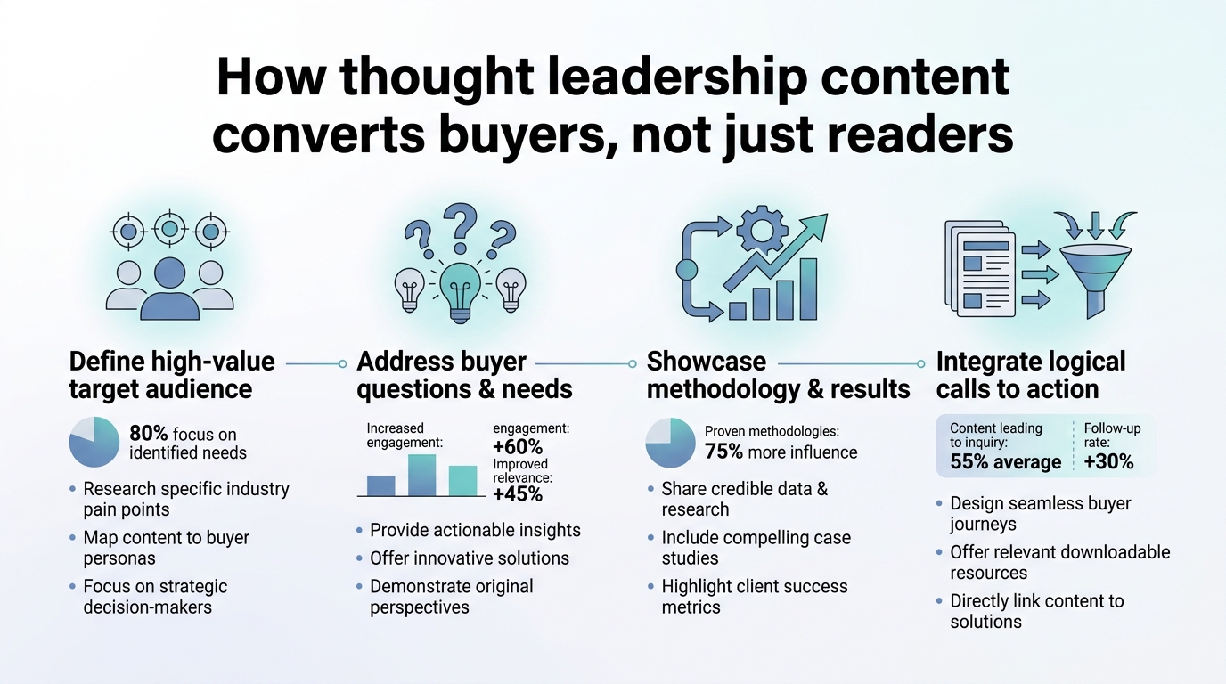 Thought Leadership Content That Converts Buyers, Not Just Readers infographic