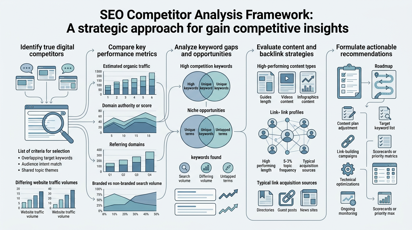 SEO Competitor Analysis Framework infographic
