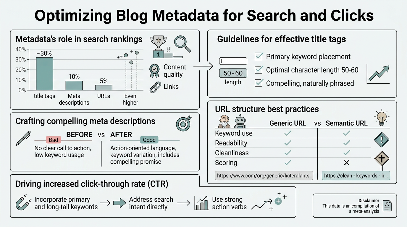 Optimizing Blog Metadata for Search and Clicks infographic