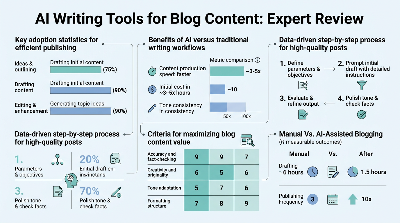 AI Writing Tools for Blog Content: Expert Review infographic