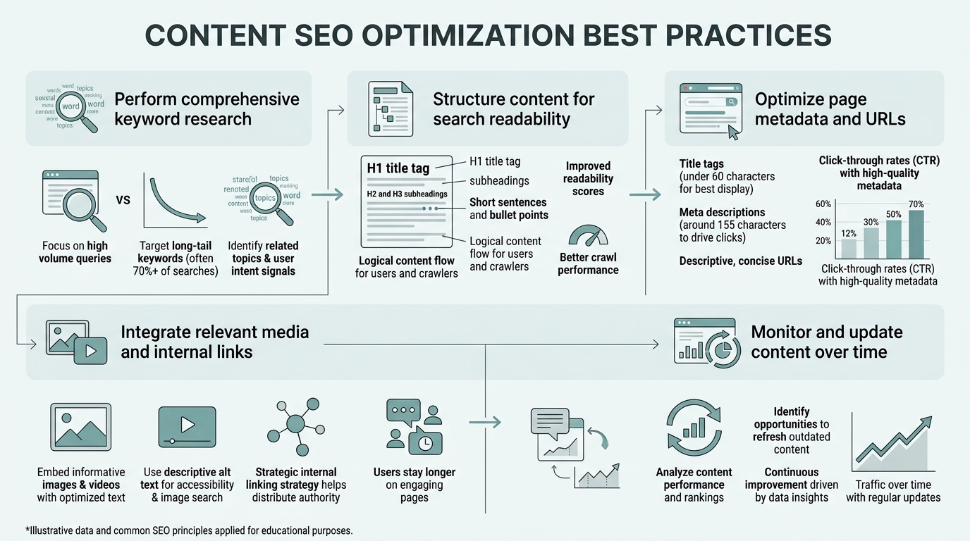 Content SEO Optimization Best Practices infographic