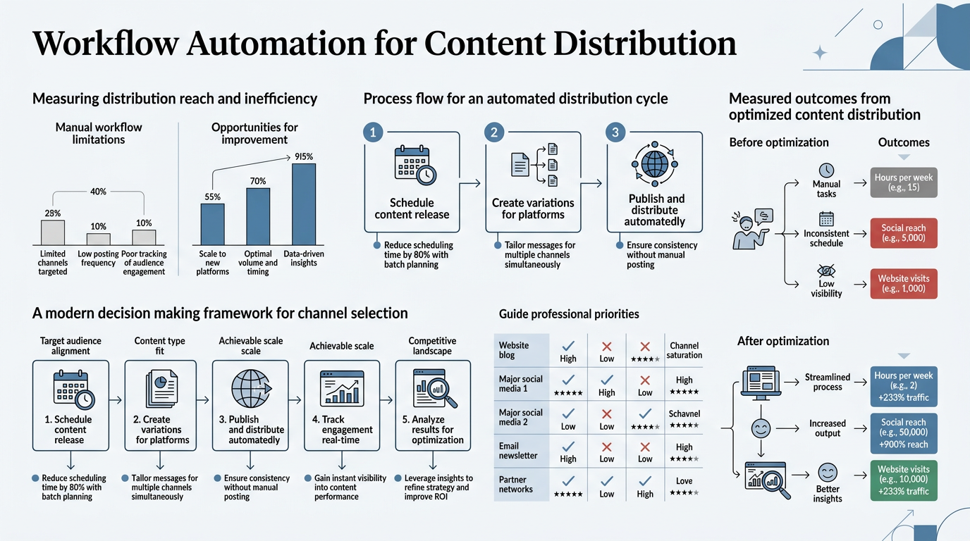 Workflow Automation for Content Distribution infographic