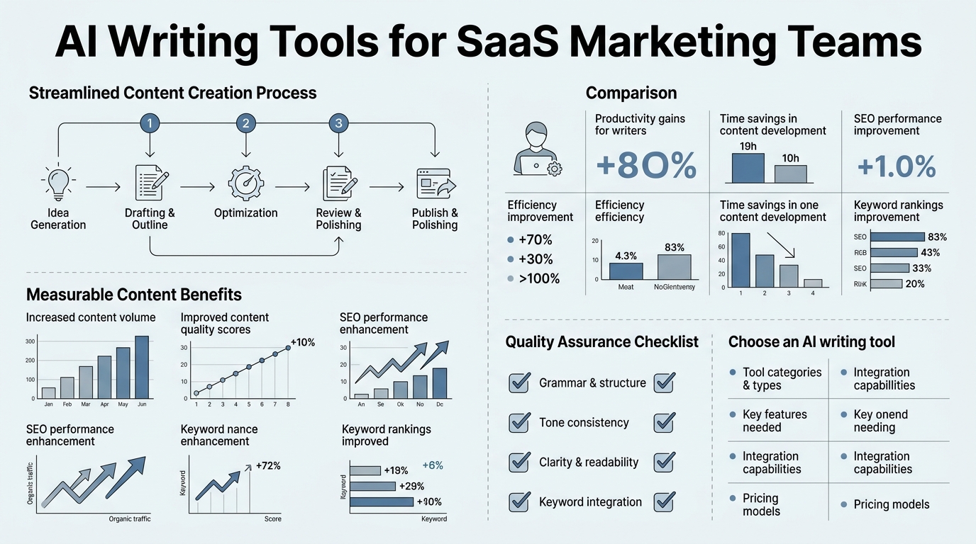 AI Writing Tools for SaaS Marketing Teams infographic