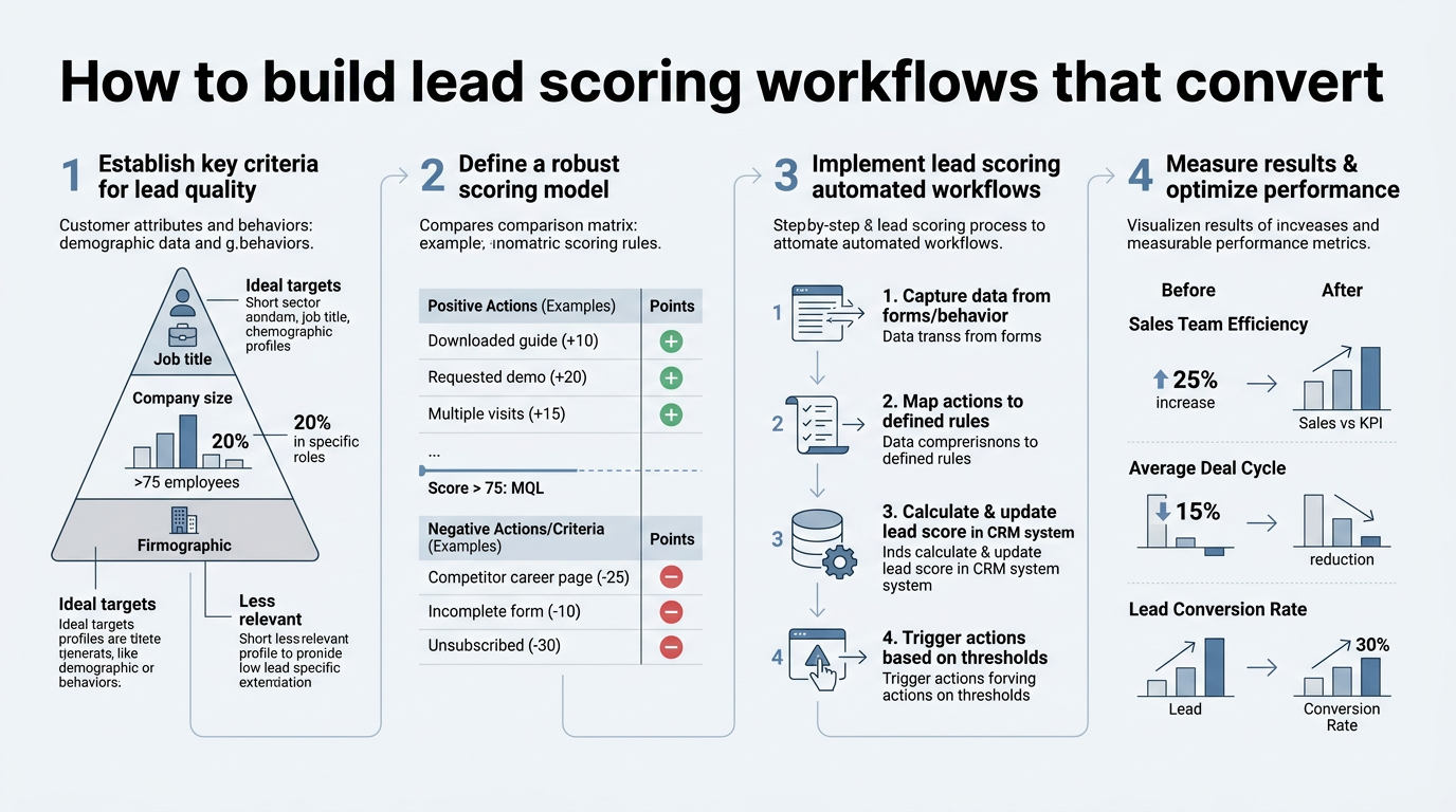 How to Build Lead Scoring Workflows That Convert infographic