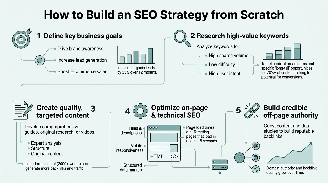 How to Build an SEO Strategy from Scratch infographic