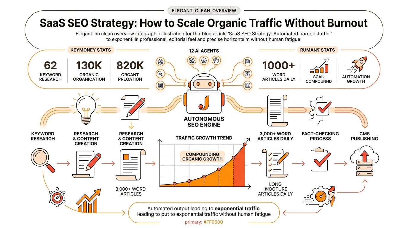SaaS SEO Strategy: How to Scale Organic Traffic Without Burnout infographic