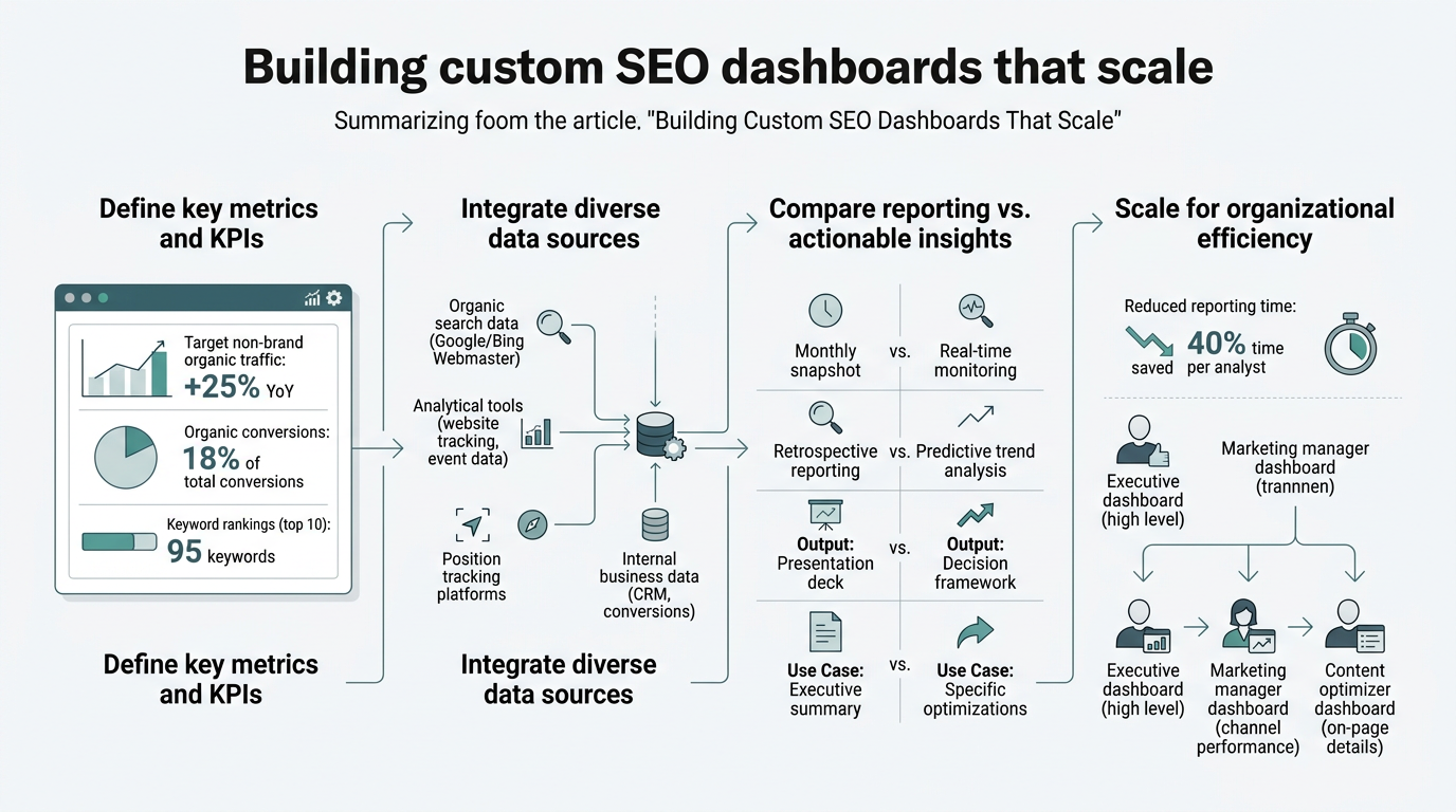 Building Custom SEO Dashboards That Scale infographic