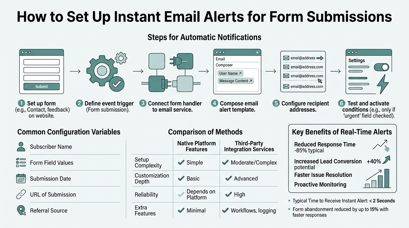 How to Set Up Instant Email Alerts for Form Submissions infographic