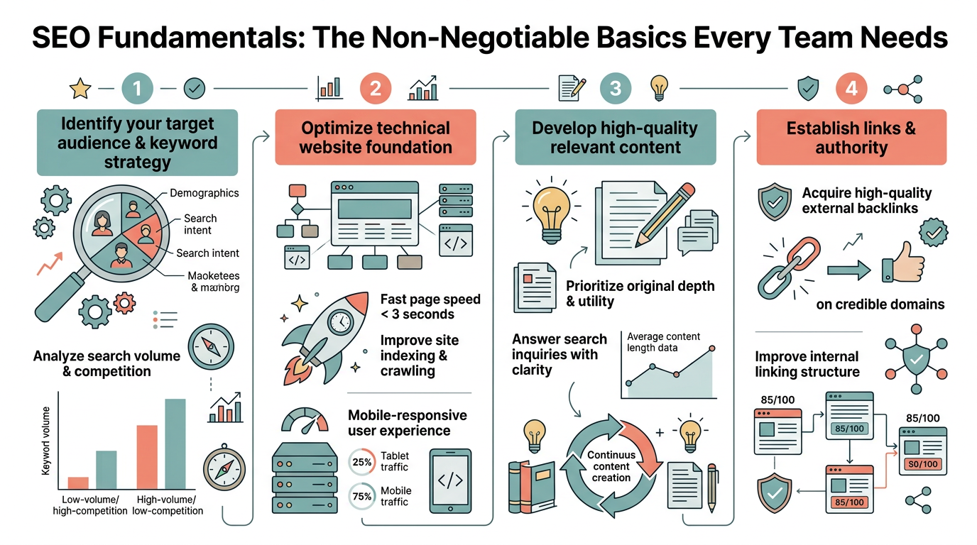 SEO Fundamentals: The Non-Negotiable Basics Every Team Needs infographic