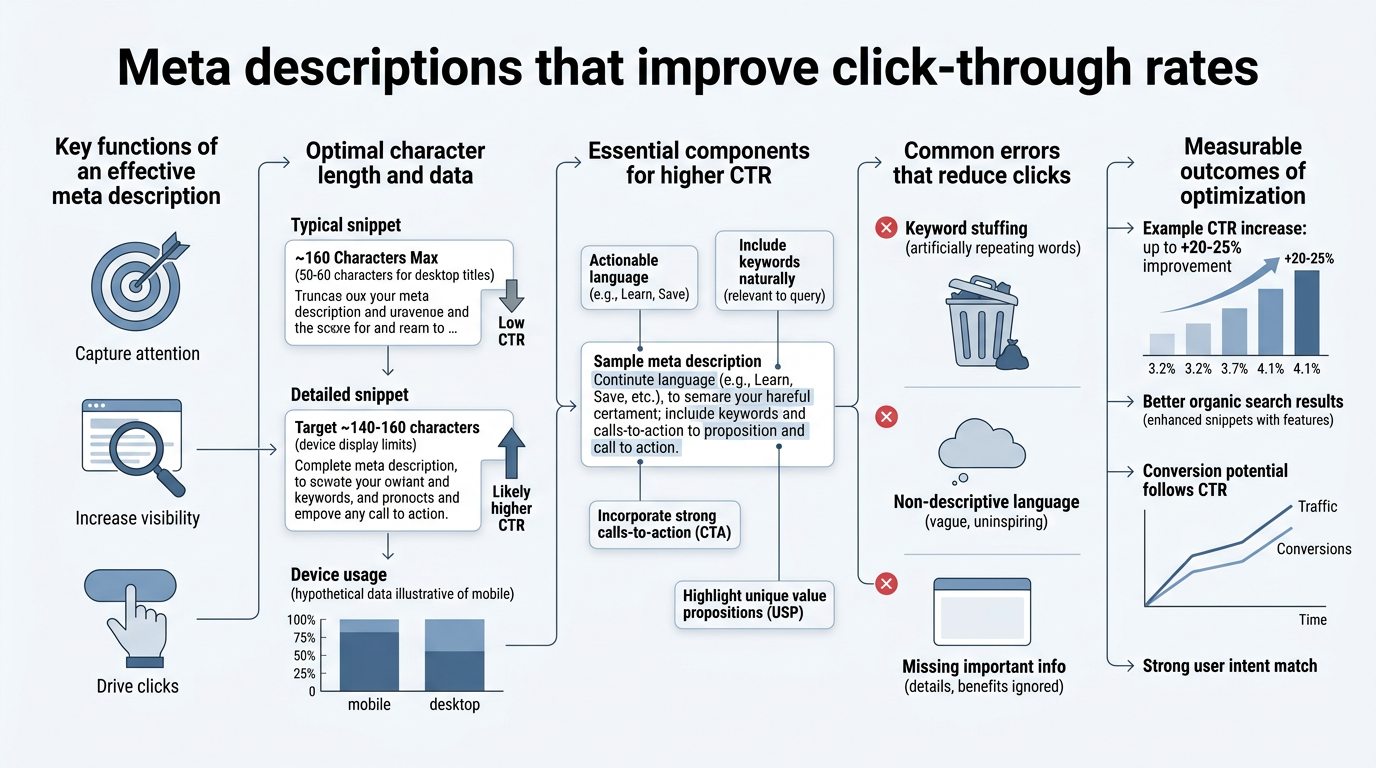 Meta Descriptions That Improve Click-Through Rates infographic