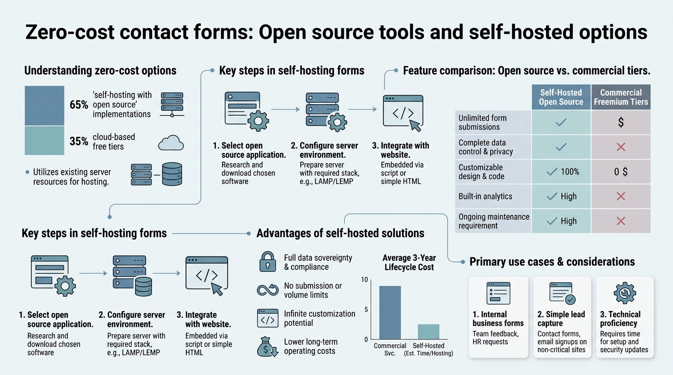 Zero-Cost Contact Forms: Open Source Tools and Self-Hosted Options infographic