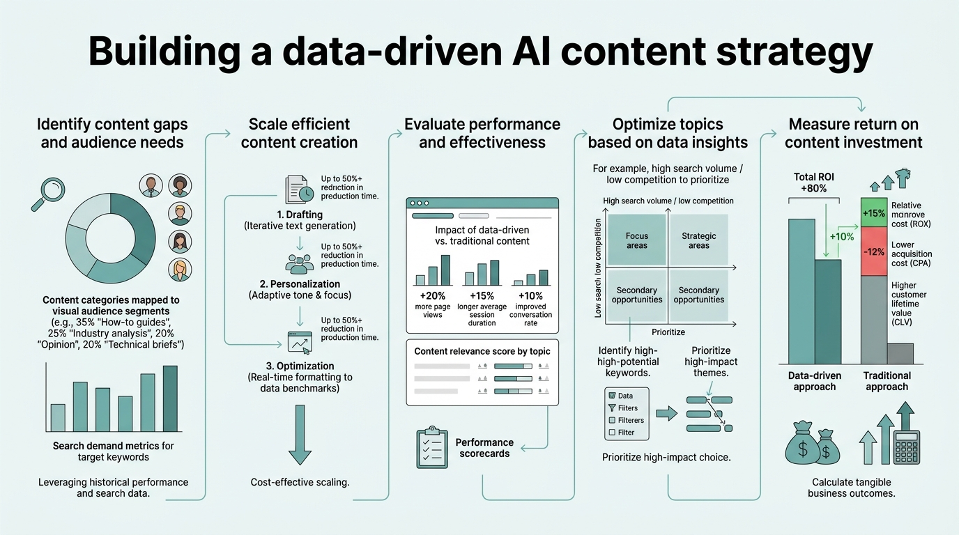 Building a Data-Driven AI Content Strategy infographic
