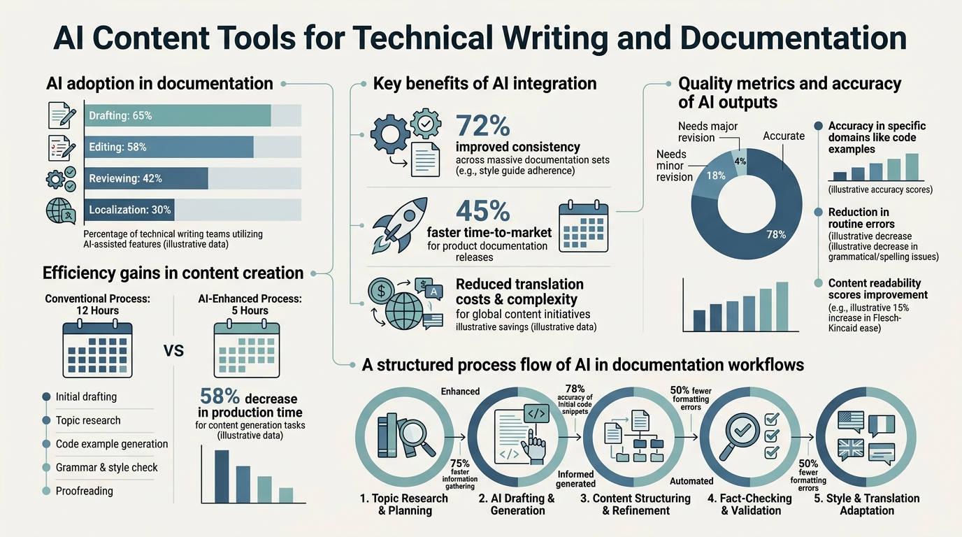 AI Content Tools for Technical Writing and Documentation infographic