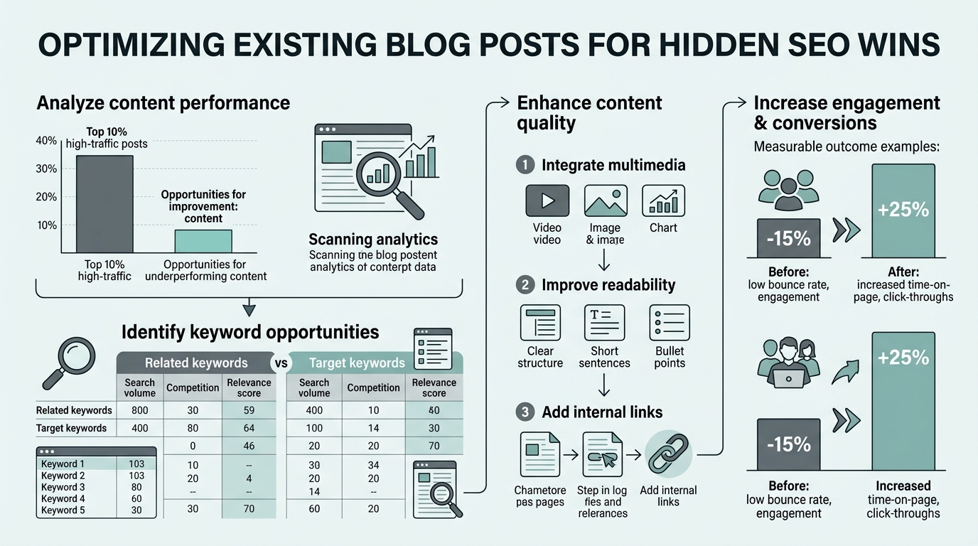 Optimizing Existing Blog Posts for Hidden SEO Wins infographic