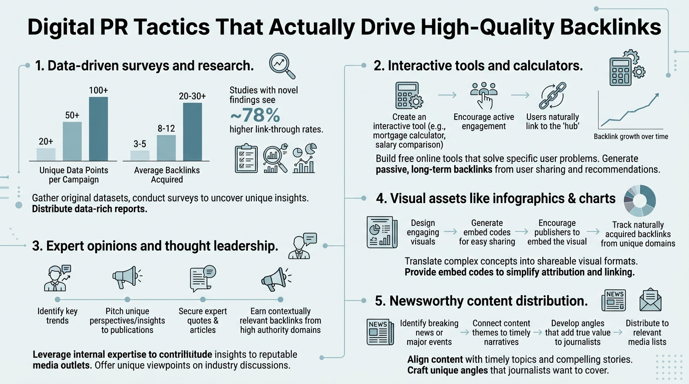 Digital PR Tactics That Actually Drive High-Quality Backlinks infographic