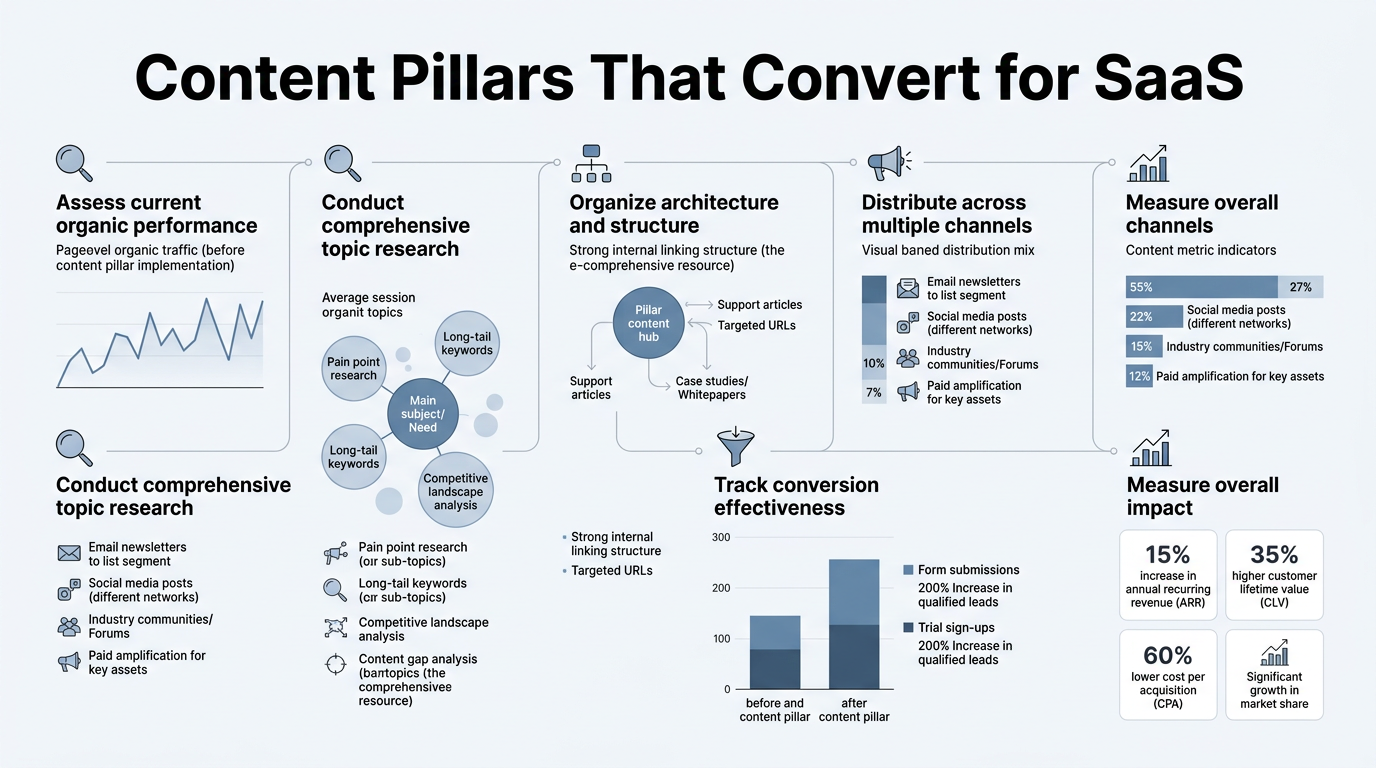 Content Pillars That Convert for SaaS infographic