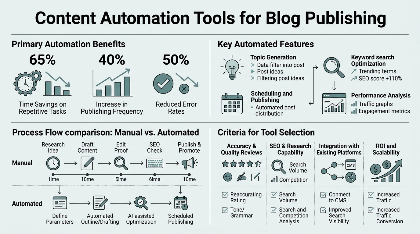 Content Automation Tools for Blog Publishing infographic