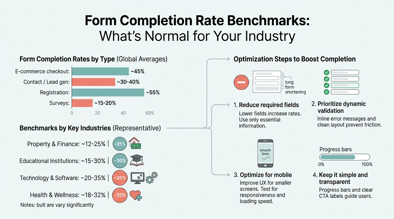 Form Completion Rate Benchmarks: What's Normal for Your Industry infographic