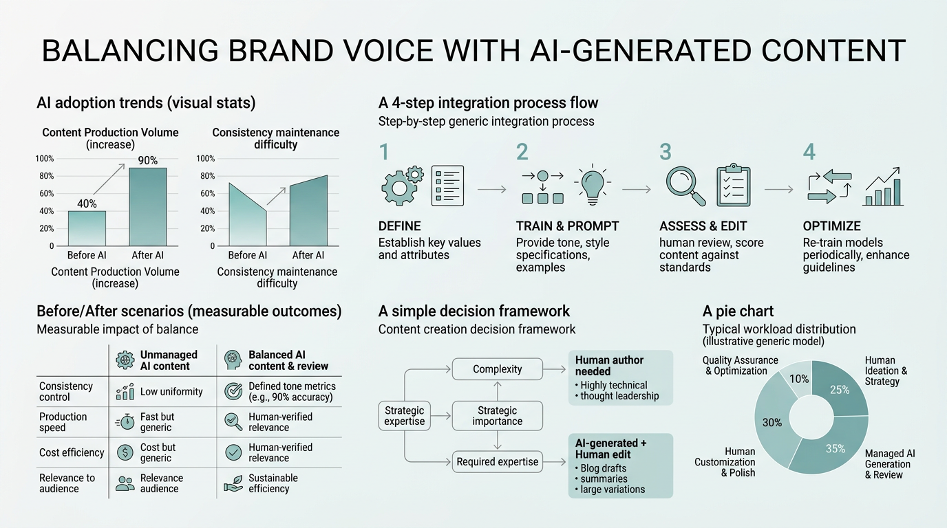 Balancing Brand Voice with AI-Generated Content infographic