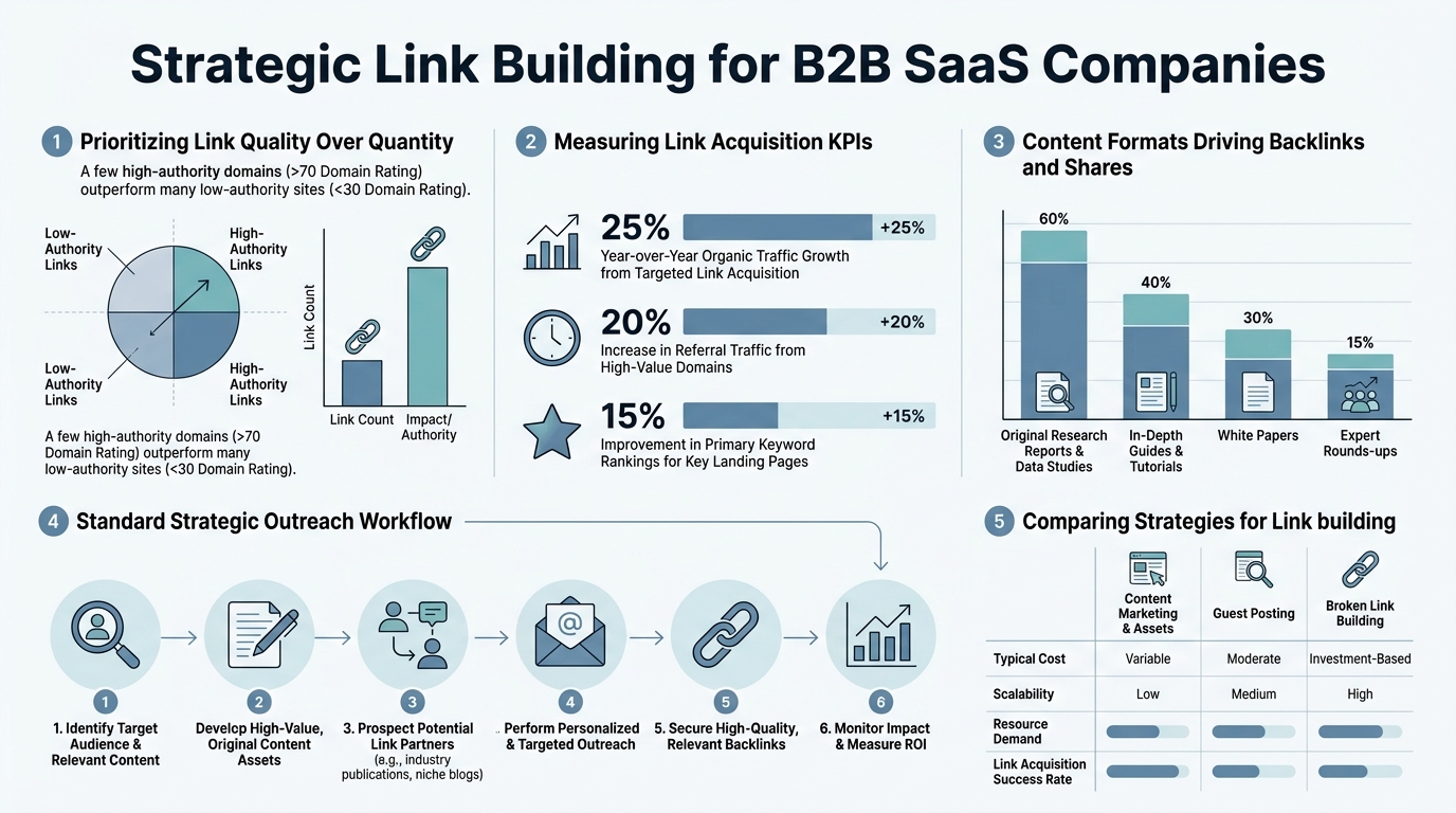 Strategic Link Building for B2B SaaS Companies infographic