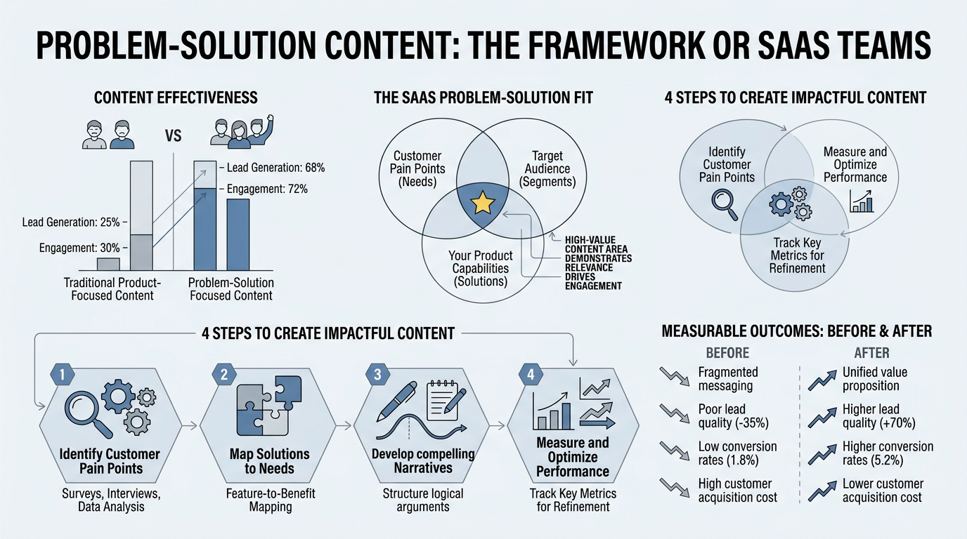 Problem-Solution Content: The Framework SaaS Teams Need infographic