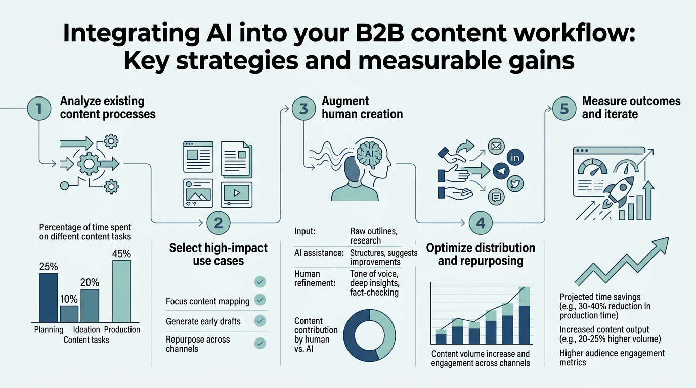 Integrating AI into Your B2B Content Workflow infographic