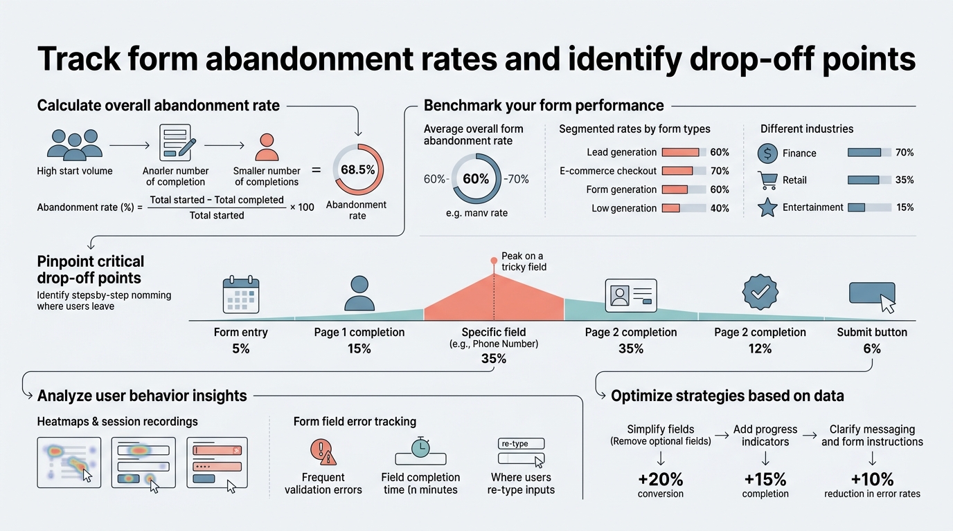 Track Form Abandonment Rates and Identify Drop-off Points infographic