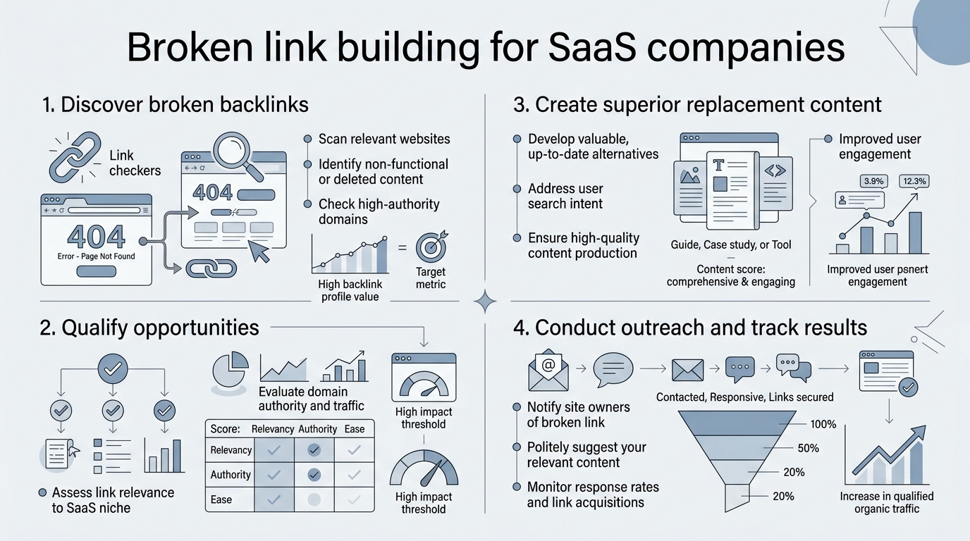 Broken Link Building for SaaS Companies infographic