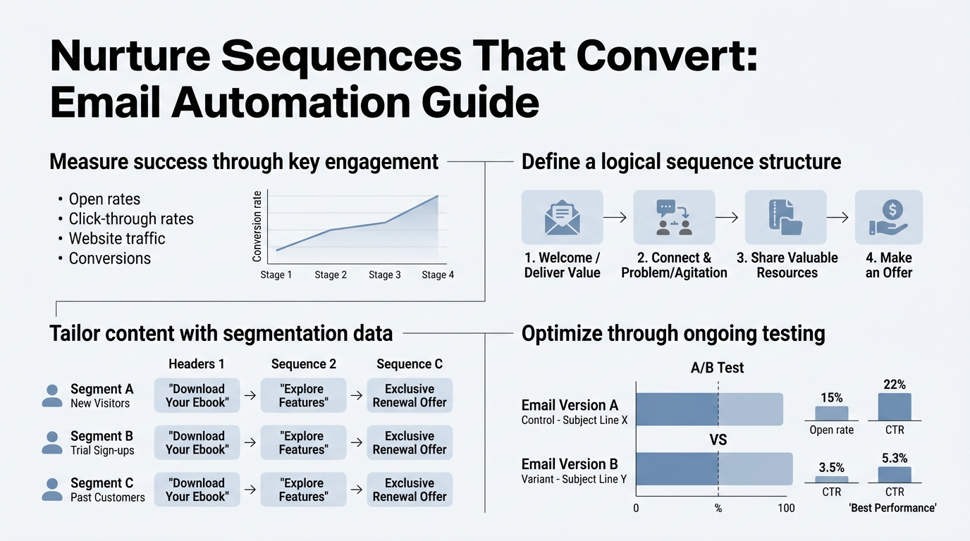 Nurture Sequences That Convert: Email Automation Guide infographic