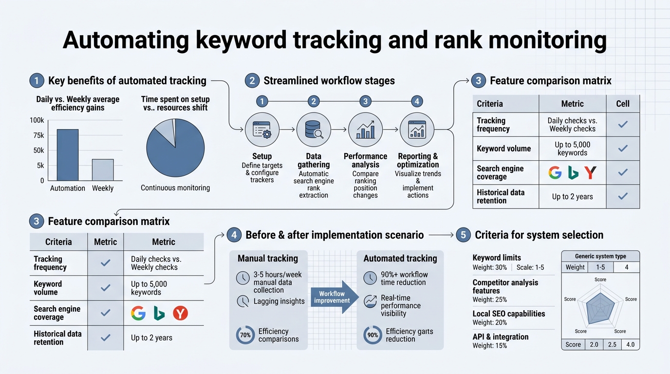 Automating Keyword Tracking and Rank Monitoring infographic